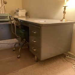 Vintage Steel Case Desk 