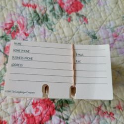 Longaberger Address Basket Refill Address Pages