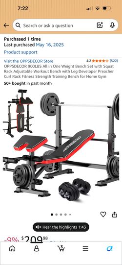 Pull up bar /dipsand bench press set