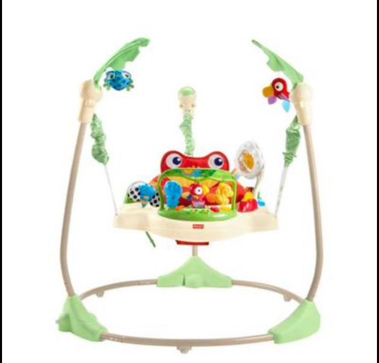 Fisher-Price Jumperoo Baby Bouncer & Activity Center With Lights And Sounds, Rainforest