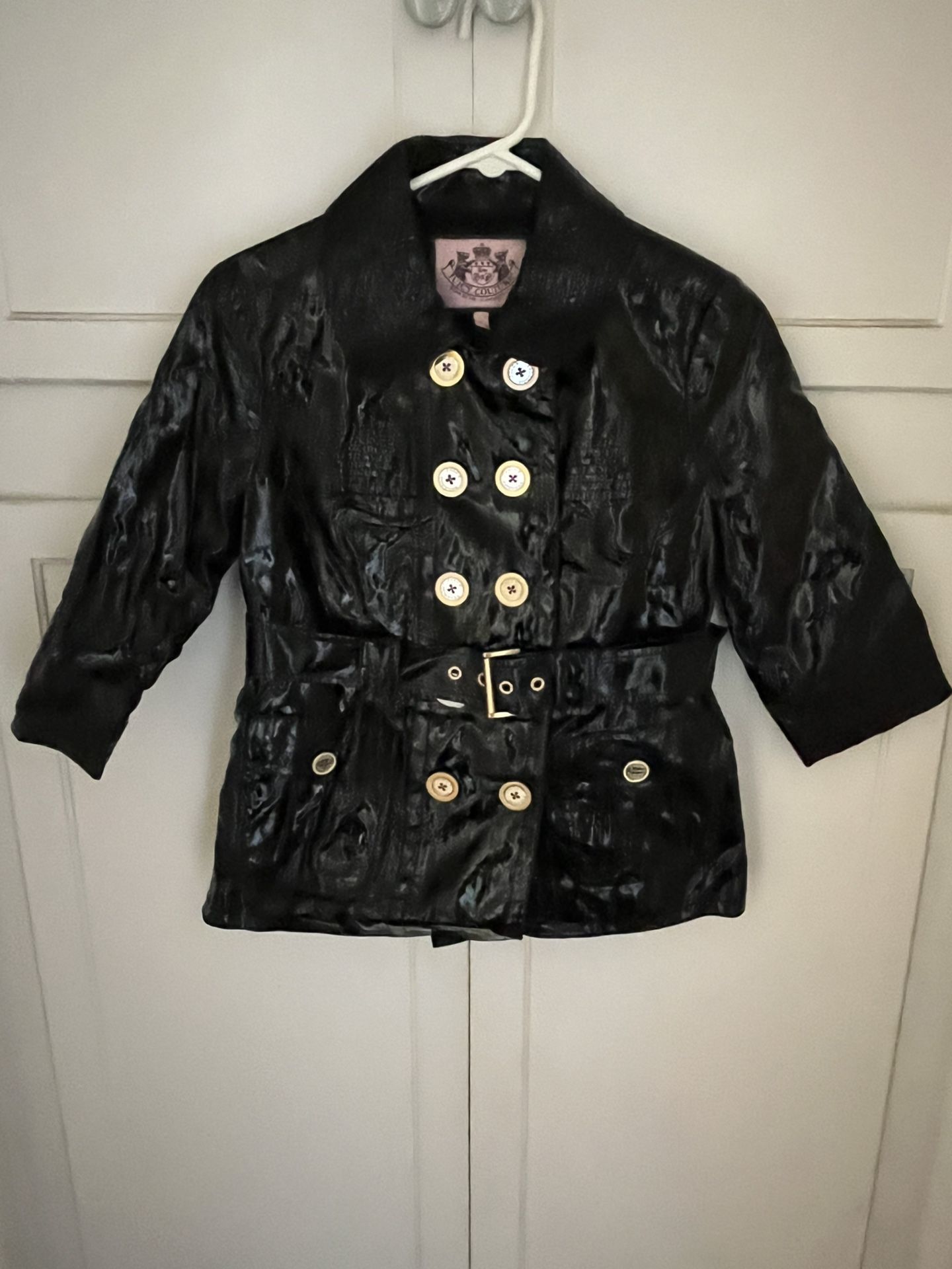Juicy Couture Vinyl Double Breasted Raincoat NWOT SZ S