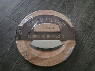 Alaskan Ulu Knife and Chopping Bowl Set