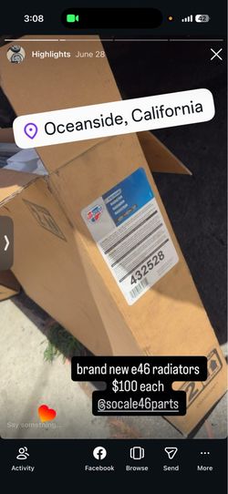 e46 radiator non m
