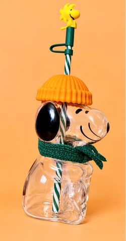Starbucks Snoopy Cold Cup with Woodstock Straw Topper