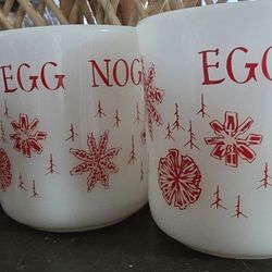 Fire King Egg Nog Mugs, Set Of Four
