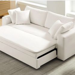 Brand New Down Filled Cloud Sofa Sleeper available in White or cream performance fabric