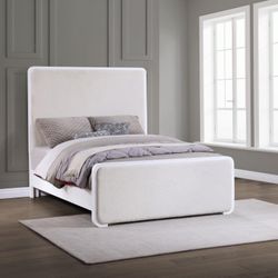 New White Queen Panel Bed 3pcs 