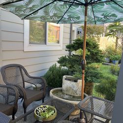 Patio Outdoor Furniture Set With Umbrellas 