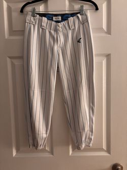 Easton Women Softball Pants - White With Blue Stripes