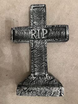 Halloween RIP Cross Gravestone Decoration