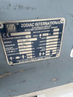 Zodia inflatable boat
