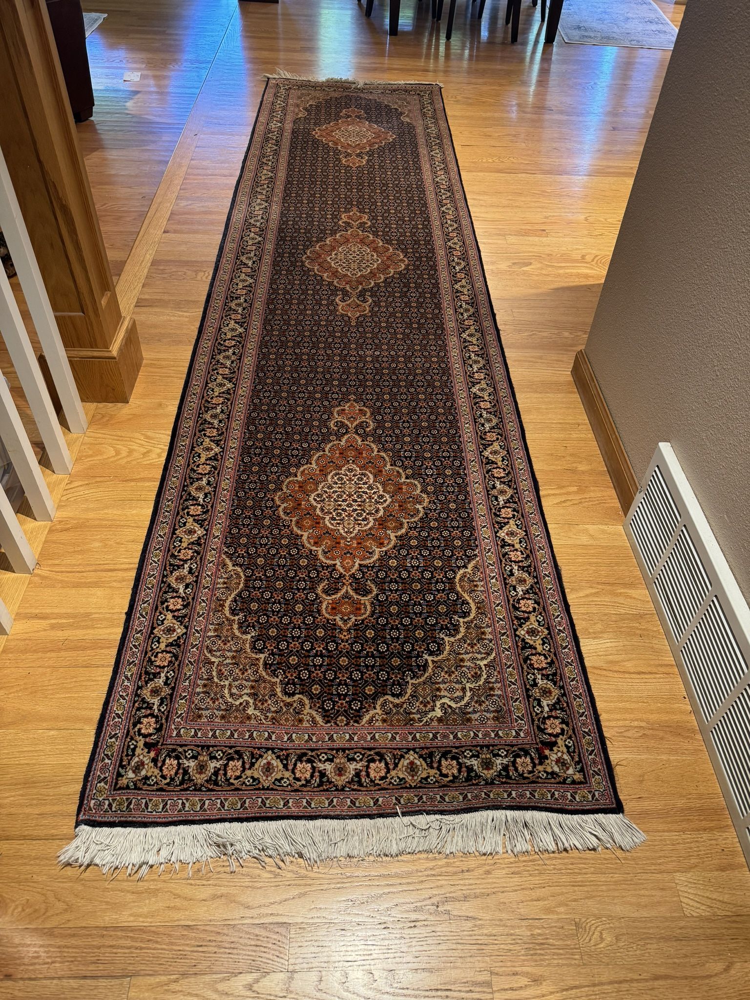 Vintage Persian Tabriz Runner 2’9” X 11’2” Oriental Rug
