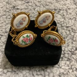 Vintage Goldtone Clip on Earrings,by Avon And 1999 PMI