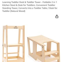 Toddler Kitchen Stool And Desk