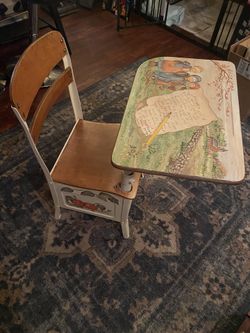 Painted Vintage School Desk