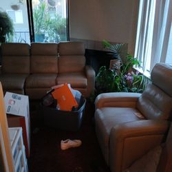 Leather Electric Recliner Couch And Chair