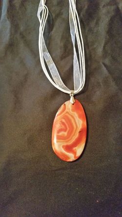 Orange stone necklace