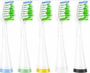 Replacement Brush Heads for Smile Bright Platinum & Waterpik Complete Care 5.0/9.0 (WP-861/871/876/881/890, CC-01CD012-1), White Soft Bristles, 5-Pack