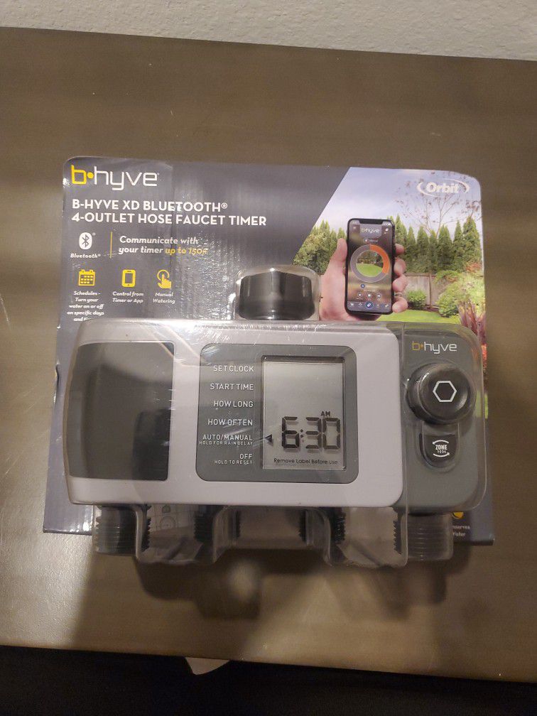 B Hyve Xd Bluetooth 4 Zone Hose Outlet Timer for Sale in Stockton