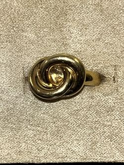 Vintage 18k Gold Plated  Love Knot Ring Sz 8