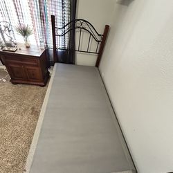 Twin bed frame and mattress