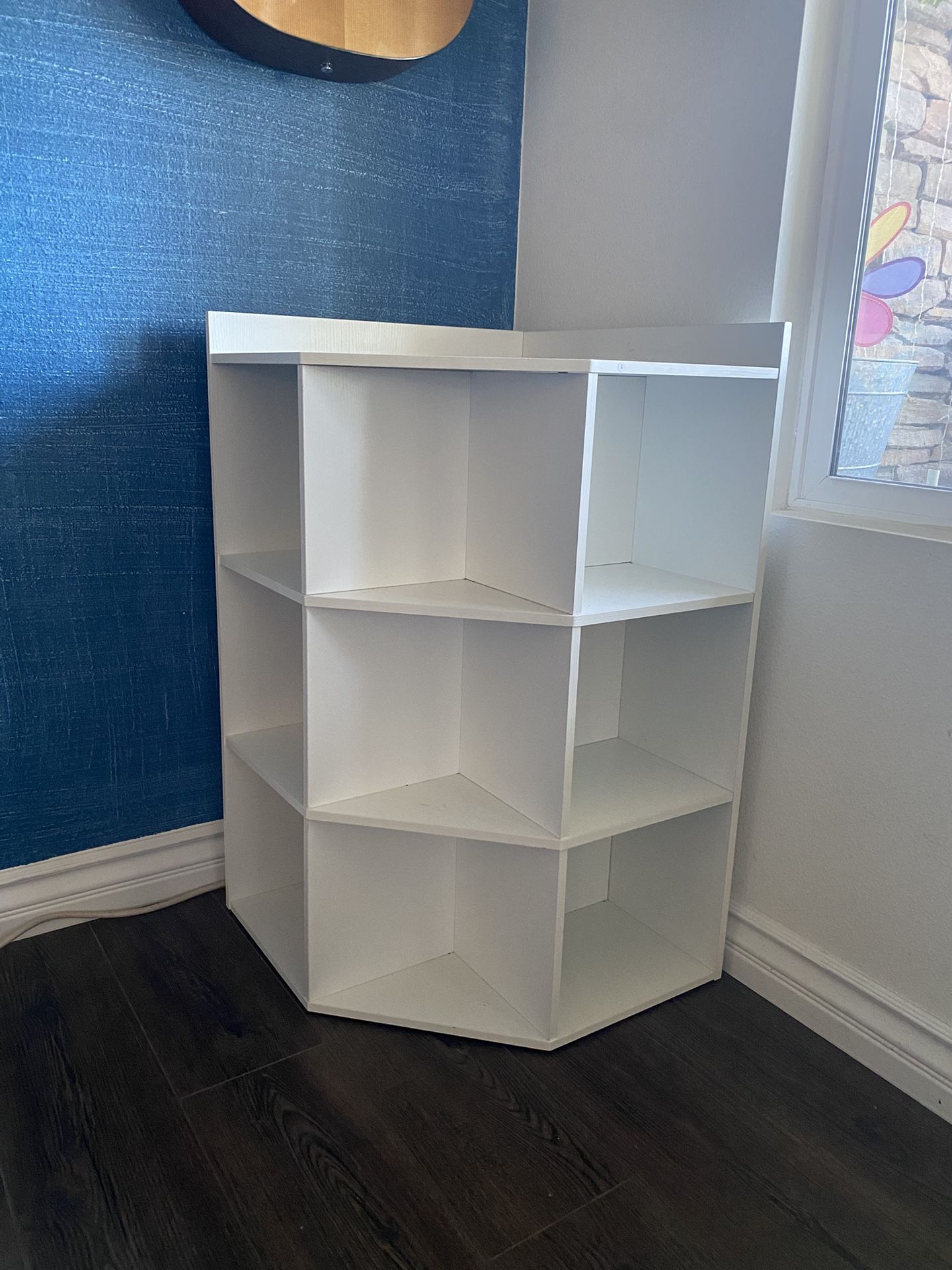 White Corner Shelving / Entertainment Unit