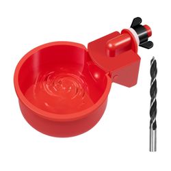 Chicken Waterer Cups 6 Pack Automatic Chicken Water Cups for Poultry LANARP Float Style Gravity Chicken Watering System, Water Feeder Kit, 5 Gallon wi