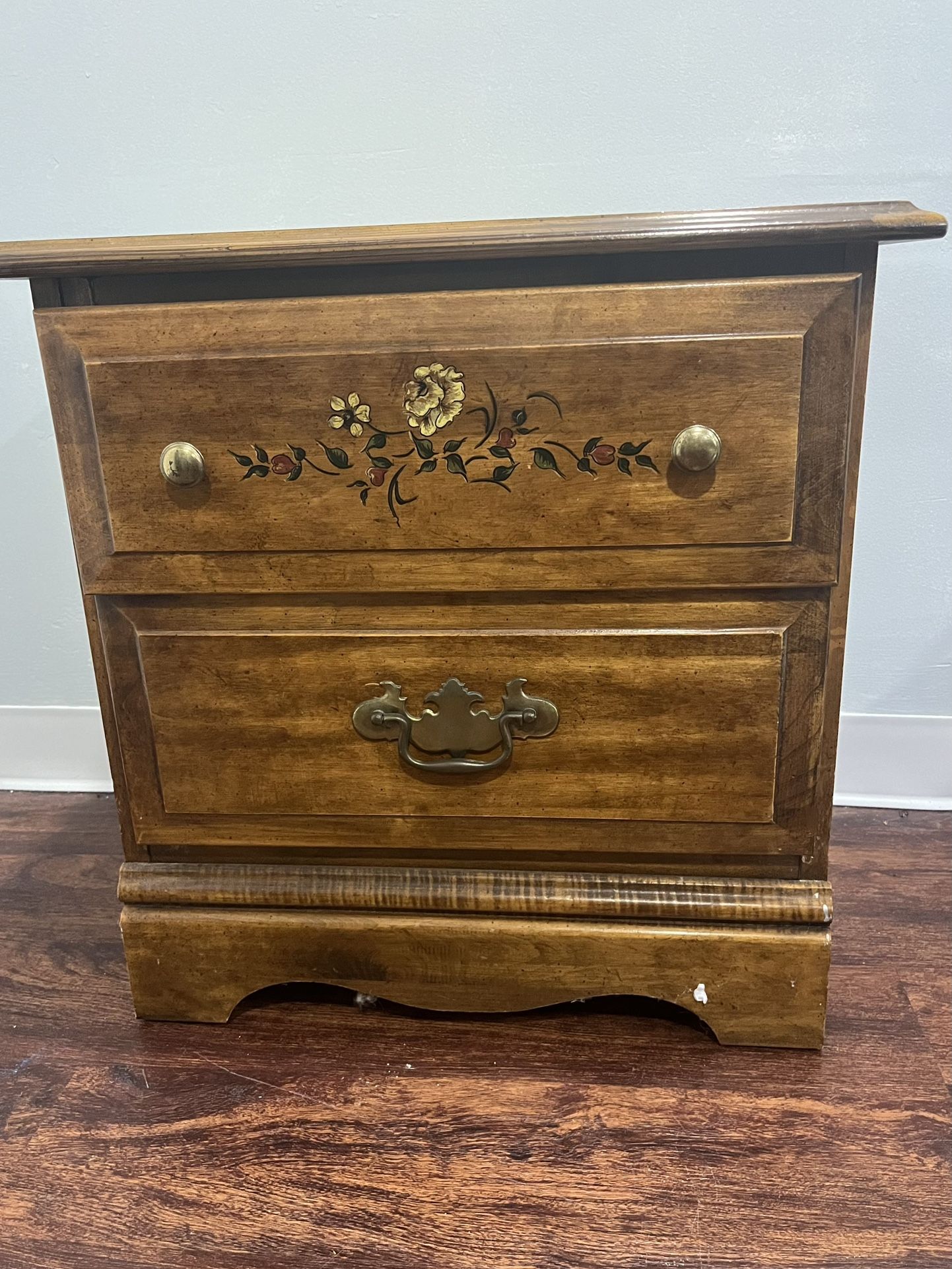 Antique wood table/nightstand with drawers