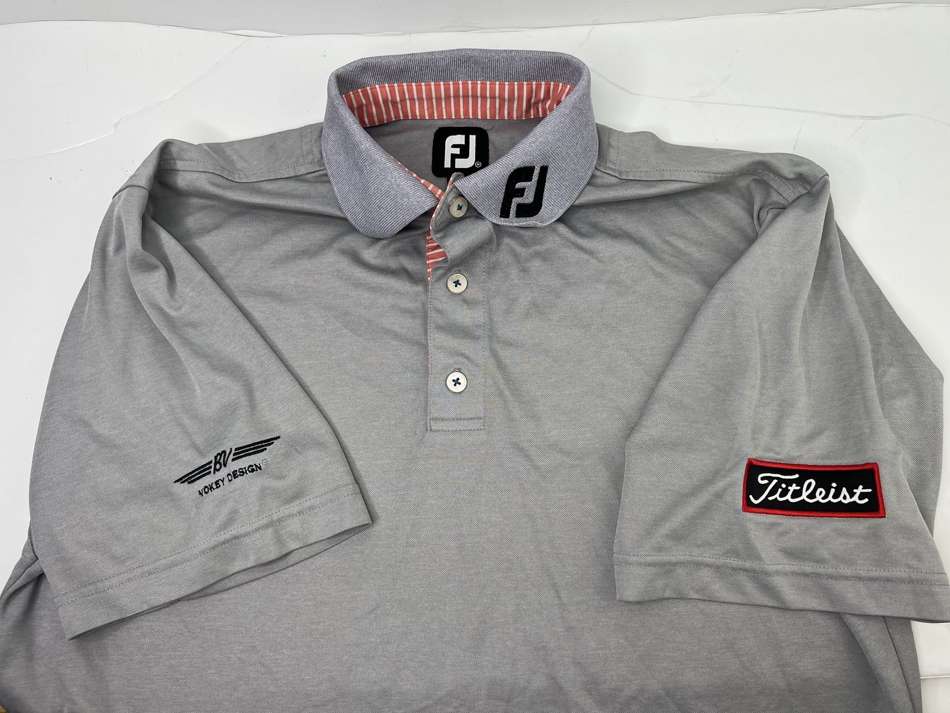 FootJoy Golf Shirt Men's Medium Gray Titleist Vokey Logo Tour Polo