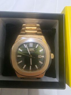 Invicta Gold-Tone Watch with Green Dial