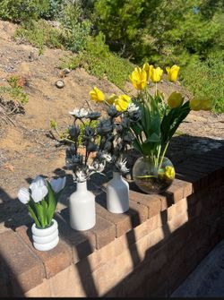 Flower Glass Vases Complete Take All 4 $25