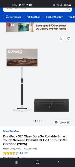 Durago 32 " SMART TOUCH FLIP SCREEN PORTABLE TV