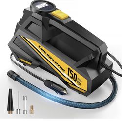Tire Inflator Portable Air Compressor Tire Air Pump for Car Tires,12V DC, 150PSI with Digital Gauge & Emergency LED Light for Cars,Motorcycles,Bikes,B