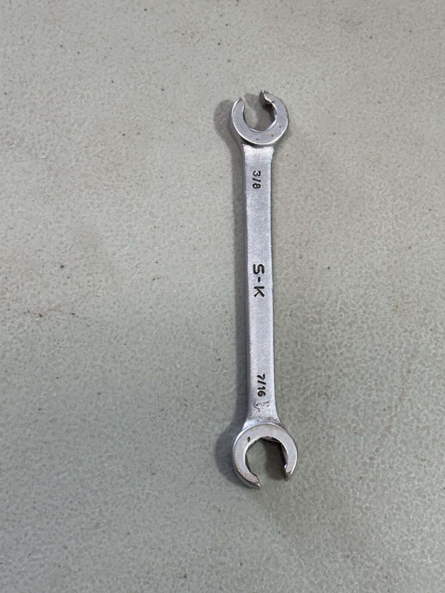 SK Tools F1214 3/8" x 7/16" SAE Chrome Open End Flare Nut Wrench USA