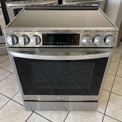 LG ThinkQ Electric Stove Stainless Steel Sliding With Air fry 