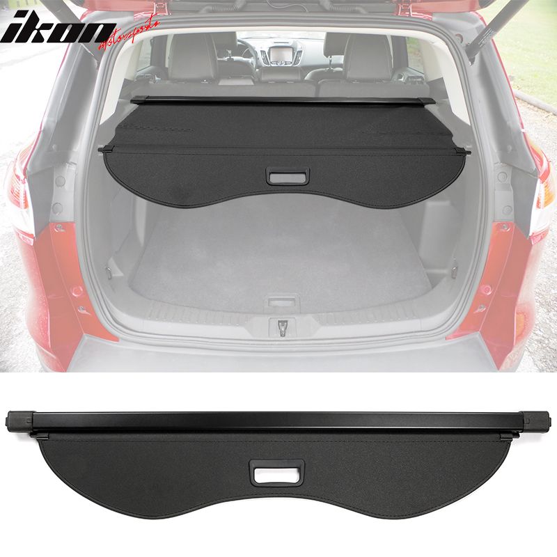 Fits 2013-2019 Ford Escape Black Rear Trunk Security Tonneau Cargo Shade Cover PVC