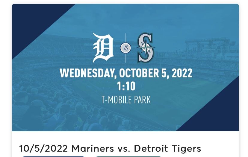 Last Mariners game of the season VS Detroit