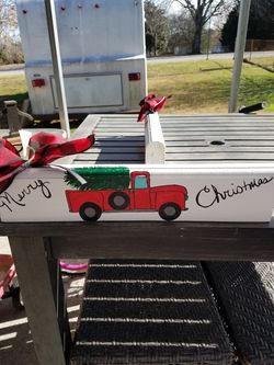 Red truck shelf sitter