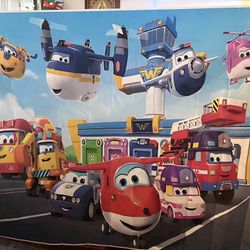 Happy Birthday Super Wings Backdrop Banner And Supplies 