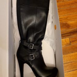 G by Guess Desra Knee High Platform BOOTS Black 