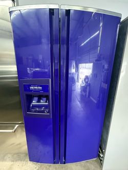 Blue KitchenAid Side by Side Refrigerator