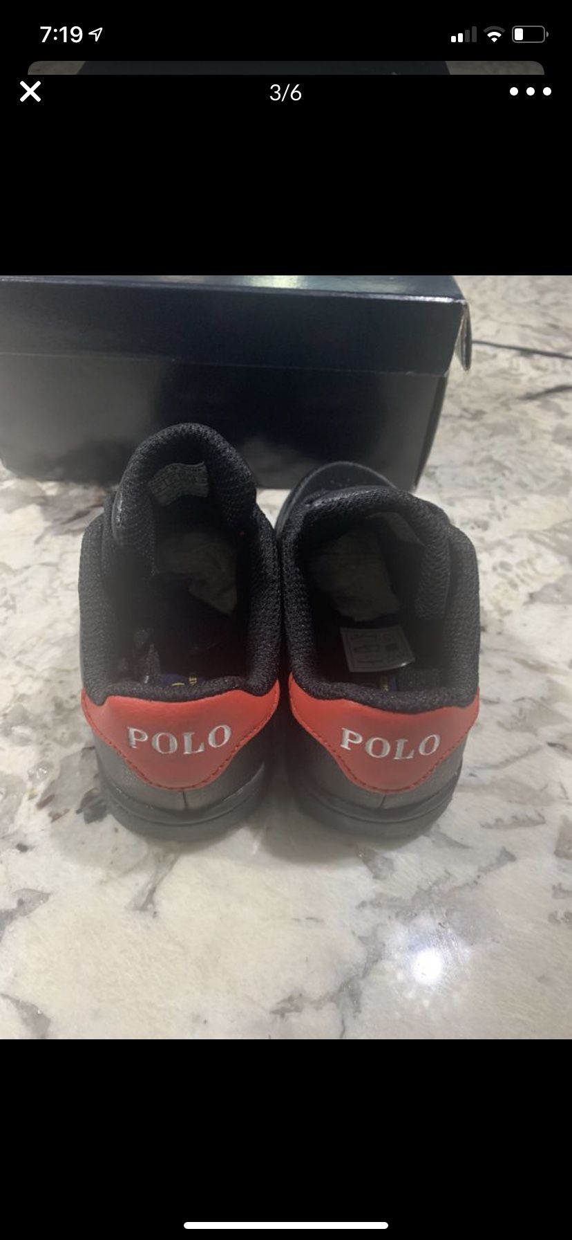 NEW BOYS RALPH LAUREN POLO BLACK/RED SZ 4 TODDLER SHOES JESSUP