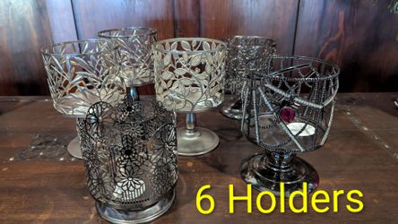 6 Bath & Body Works Assorted Metal Candle Holders