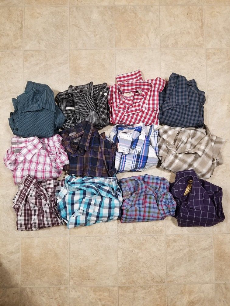 12 Long Sleeve Collar Shirts 