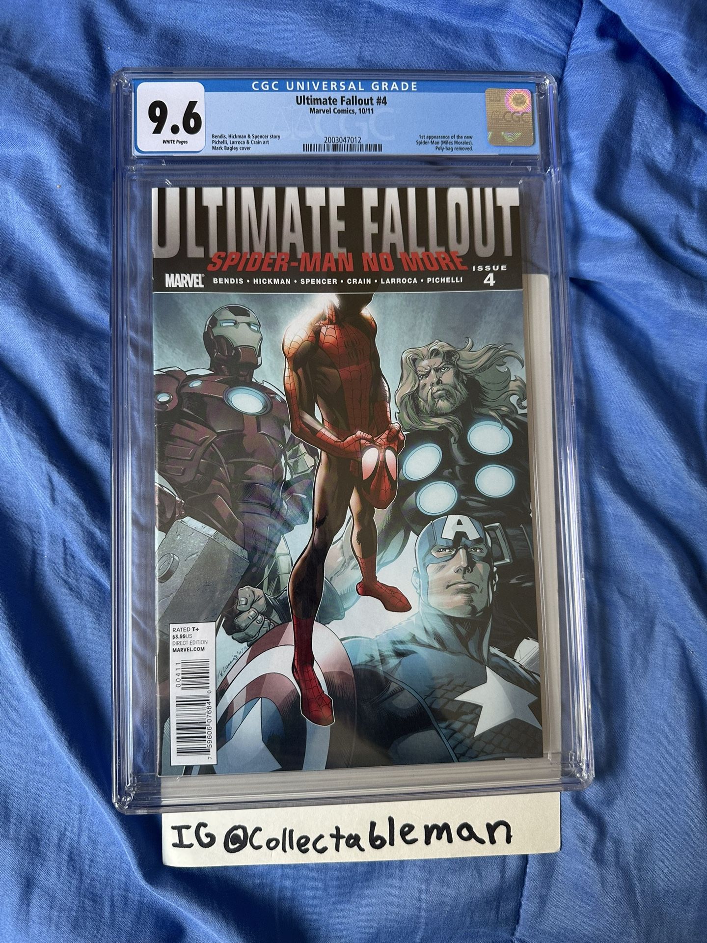 ULTIMATE FALLOUT #4 CGC 9.6 1st Appearance Miles Morales 1st Print 2011