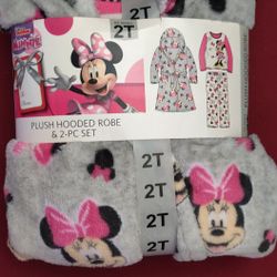 Minnie Mouse Hooded Robe/ Pj Set
