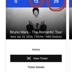 Bruno Mars LIVE Houston | Great Seats | Instant Transfer