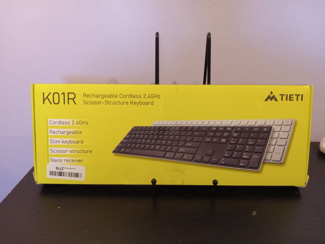 TIETI K01R Wireless Keyboard, 2.4G Slim and Compact Wireless Keyboard with Numeric Keypad, Long Battery Life, Lag-Free for PC Laptop Computer Windows,