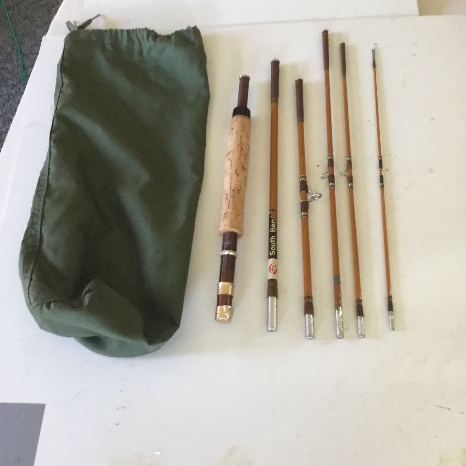 South Bend Outdoorsman 6 Pc. Travel Fly Rod W/ Carry  Case