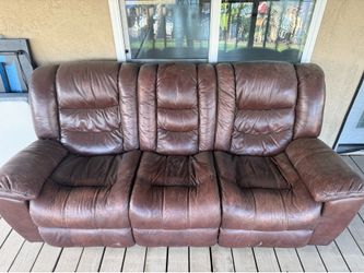 FREE Leather sofa double recliner ls